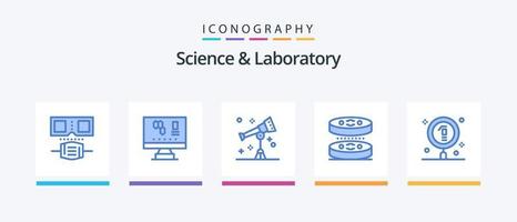 science bleu 5 icône pack comprenant éducation. la biologie. science. science. la biologie. Créatif Icônes conception vecteur