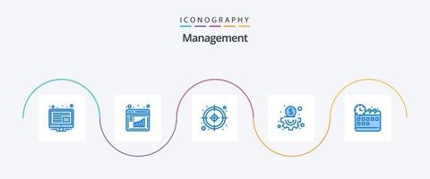 la gestion bleu 5 icône pack comprenant . temps. gestion. gestion. la gestion vecteur