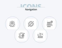 la navigation ligne icône pack 5 icône conception. direction. université. GPS. école. équipement vecteur