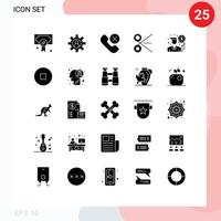 pictogramme ensemble de 25 Facile solide glyphes de ui les ciseaux appel Bureau retirer modifiable vecteur conception éléments