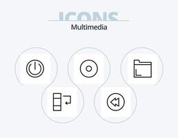 multimédia ligne icône pack 5 icône conception. . œil. . multimédia vecteur
