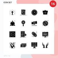 ensemble de 16 moderne ui Icônes symboles panneaux pour la toile valise développement Cas temps modifiable vecteur conception éléments