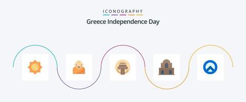 Grèce indépendance journée plat 5 icône pack comprenant Grèce. bouclier. taper. Pâques. Noël vecteur