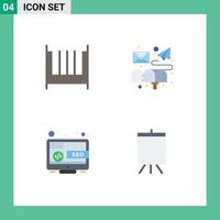 4 Créatif Icônes moderne panneaux et symboles de lit seo intérieur lettre commercialisation modifiable vecteur conception éléments