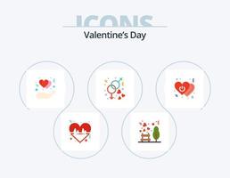 valentines journée plat icône pack 5 icône conception. l'amour. mariage. protéger. l'amour. engagement vecteur