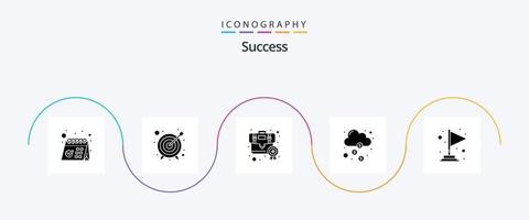 réussir glyphe 5 icône pack comprenant monnaie. argent. décerner. financement. récompense vecteur