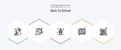 retour à école 25 ligne icône pack comprenant . la physique. géométrie. pendule. formule vecteur