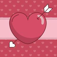 coeur de saint valentin avec conception de vecteur de flèche
