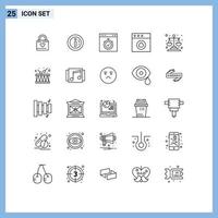 ensemble de 25 moderne ui Icônes symboles panneaux pour équilibre nuage achats app chronomètre modifiable vecteur conception éléments