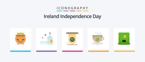 Irlande indépendance journée plat 5 icône pack comprenant . ordinateur. Irlande. portable. Coupe. Créatif Icônes conception vecteur