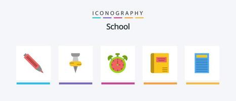 école plat 5 icône pack comprenant . éducation. éducation. livre. médical livre. Créatif Icônes conception vecteur