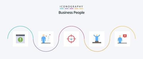 affaires gens plat 5 icône pack comprenant Humain. réalisation. clé. stratégie. gens vecteur