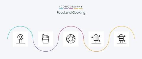 nourriture ligne 5 icône pack comprenant . glace. vecteur