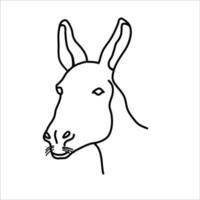 conception d'icône d'âne animal. vecteur, clipart, illustration, style de conception d'icône de ligne. vecteur