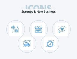 startups et Nouveau affaires bleu icône pack 5 icône conception. . main. concentrer grouper. graphique. bâtiment vecteur
