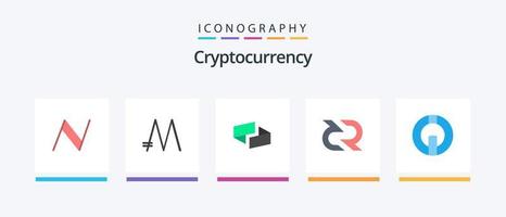 crypto-monnaie plat 5 icône pack comprenant io pièce de monnaie. crypto-monnaie. ubiq. pièce de monnaie. décrété. Créatif Icônes conception vecteur