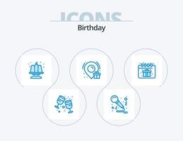anniversaire bleu icône pack 5 icône conception. boîte. anniversaire. anniversaire. emplacement. anniversaire vecteur