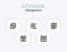 la gestion ligne icône pack 5 icône conception. lumière. créatif. lumière ampoule. ampoule. gens vecteur