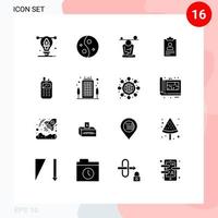ensemble de 16 moderne ui Icônes symboles panneaux pour curriculum application femmes reprendre esprit modifiable vecteur conception éléments