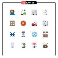 Stock vecteur icône pack de 16 ligne panneaux et symboles pour temps alarme gadget prof éducation modifiable pack de Créatif vecteur conception éléments