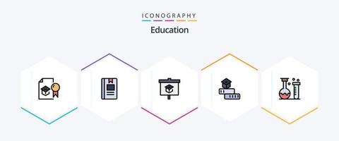 éducation 25 ligne remplie icône pack comprenant apprentissage. éducation. apprentissage. présentation vecteur