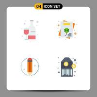 Stock vecteur icône pack de 4 ligne panneaux et symboles pour achats crayon boisson invitation prix modifiable vecteur conception éléments