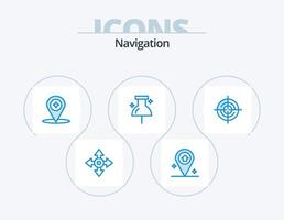 la navigation bleu icône pack 5 icône conception. la navigation. GPS. boussole. définir. la navigation vecteur