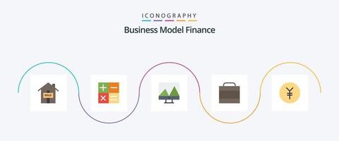 la finance plat 5 icône pack comprenant . graphique. yen. pièce de monnaie vecteur