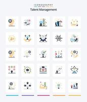 Créatif Talent la gestion 25 plat icône pack tel comme gagner. drapeau. progrès. homme. utilisateur vecteur