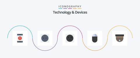 dispositifs plat 5 icône pack comprenant . souris. surveillance vecteur