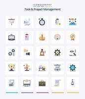 Créatif tâche et projet la gestion 25 plat icône pack tel comme portable. profil. nord. homme. temps vecteur