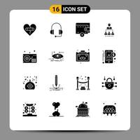 pack de 16 Créatif solide glyphes de gramophone la gestion supprimer direction affaires modifiable vecteur conception éléments