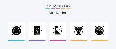 motivation glyphe 5 icône pack comprenant chronomètre. valeur capable. âge. qualité. succès. Créatif Icônes conception vecteur