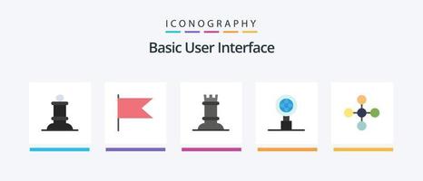 de base plat 5 icône pack comprenant . partager. rock. réseau. central. Créatif Icônes conception vecteur