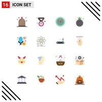16 Créatif Icônes moderne panneaux et symboles de micro oignon féminisme nourriture laboratoire modifiable pack de Créatif vecteur conception éléments
