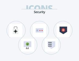 Sécurité plat icône pack 5 icône conception. X. sécurité. protéger. protéger. protection vecteur
