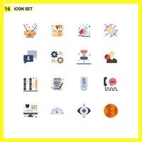 universel icône symboles groupe de 16 moderne plat couleurs de bavarder Paiements capsule argent dividendes modifiable pack de Créatif vecteur conception éléments