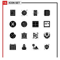 Stock vecteur icône pack de 16 ligne panneaux et symboles pour romain papier Cliquez sur mobile Bureau Remarque modifiable vecteur conception éléments
