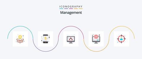 la gestion plat 5 icône pack comprenant cible. directeur. gestion. gestion. la gestion vecteur