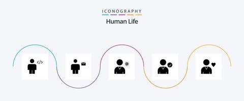 Humain glyphe 5 icône pack comprenant ami. utiliser. Humain. complet. utilisateur vecteur
