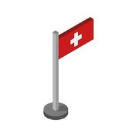 drapeau suisse isométrique sur fond blanc vecteur