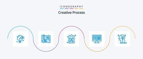 Créatif processus bleu 5 icône pack comprenant idée. processus. processus. créatif. processus vecteur