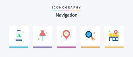 la navigation plat 5 icône pack comprenant . magasin. emplacement. emplacement. recherche. Créatif Icônes conception vecteur