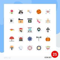 moderne ensemble de 25 plat couleurs et symboles tel comme en train de regarder œil courrier vacances Noël modifiable vecteur conception éléments