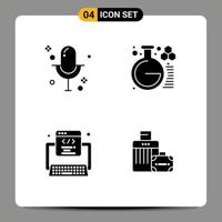 Créatif Icônes moderne panneaux et symboles de l'audio développement record laboratoire la toile modifiable vecteur conception éléments