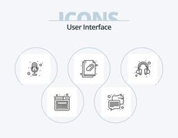 utilisateur interface ligne icône pack 5 icône conception. . serveur. page. étagère. message vecteur