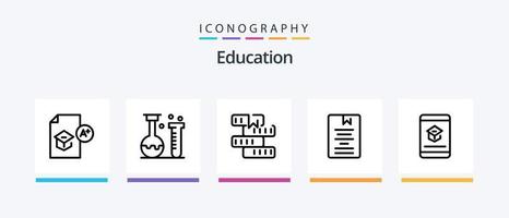 éducation ligne 5 icône pack comprenant commercialisation. entreprise. apprentissage. apprentissage. éducation. Créatif Icônes conception vecteur