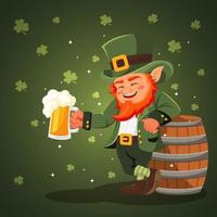 Monsieur. leprechaun avec de la bière vecteur