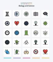 Créatif la biologie 25 ligne rempli icône pack tel comme zombi. mutation. chimie. goûter. médical vecteur