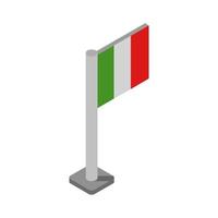 drapeau italie isométrique sur fond blanc vecteur